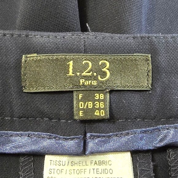 1.2.3 Paris Navy High Rise Straight Leg Ankle Dress Pants Sz 40 (Sz 8) - Picture 7 of 9